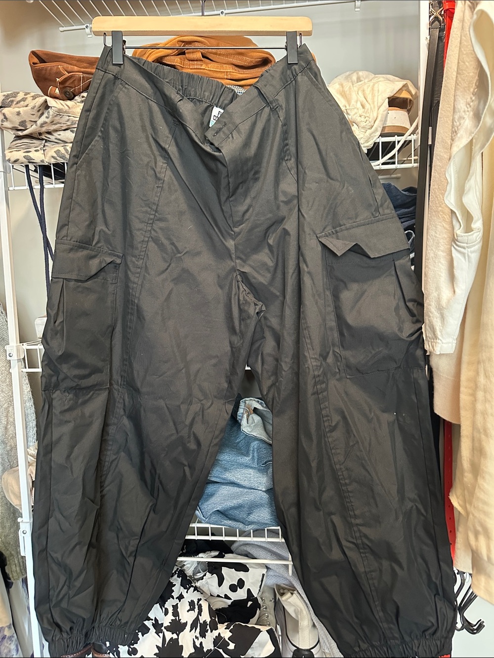 Future Collective Black Cargo Windbreaker Pants